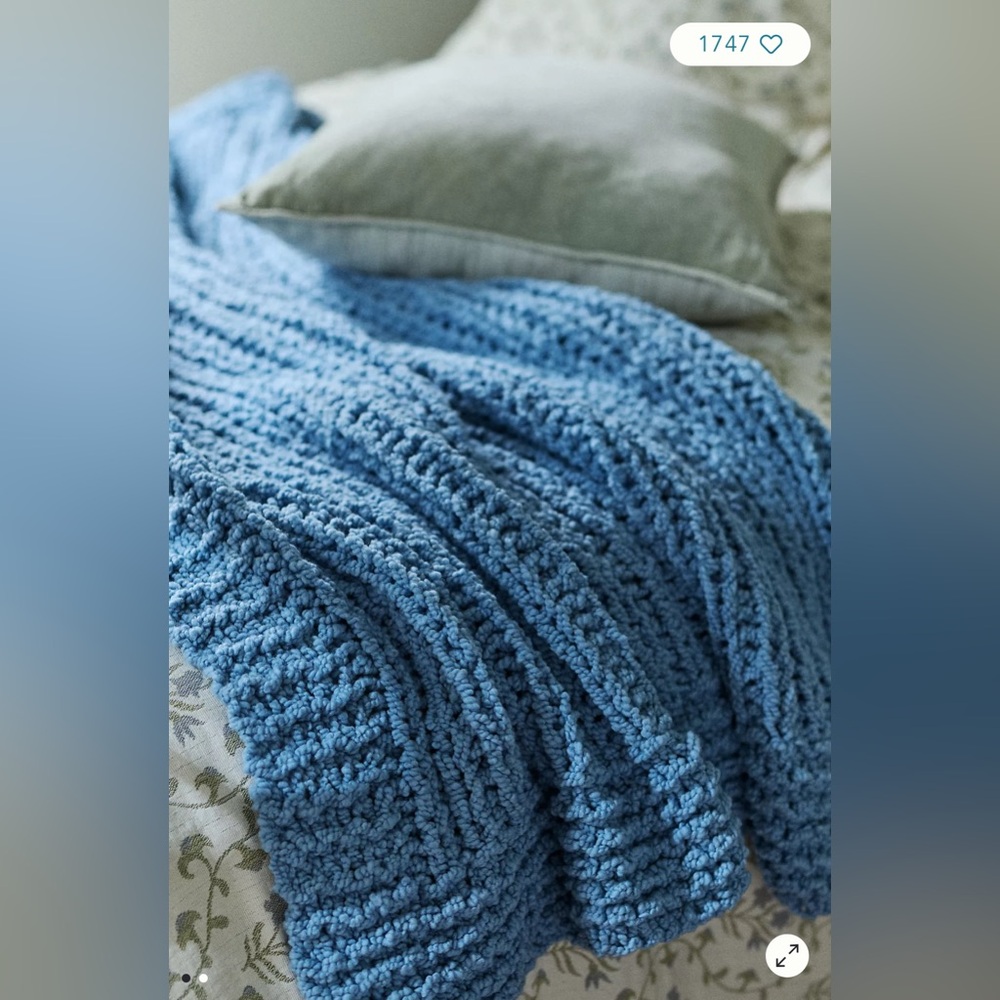 Anthropologie Chunky Wool Blend Throw Blanket